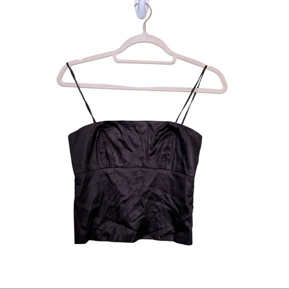 Guess Vintage Y2K Black Satin Cropped Halter Top - Picture 1 of 9